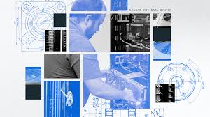 Kansas City $1B data center. A man engaged with a computer and blueprints, illustrating its development.