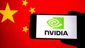 image showing the flag of China and logo of Nvidia